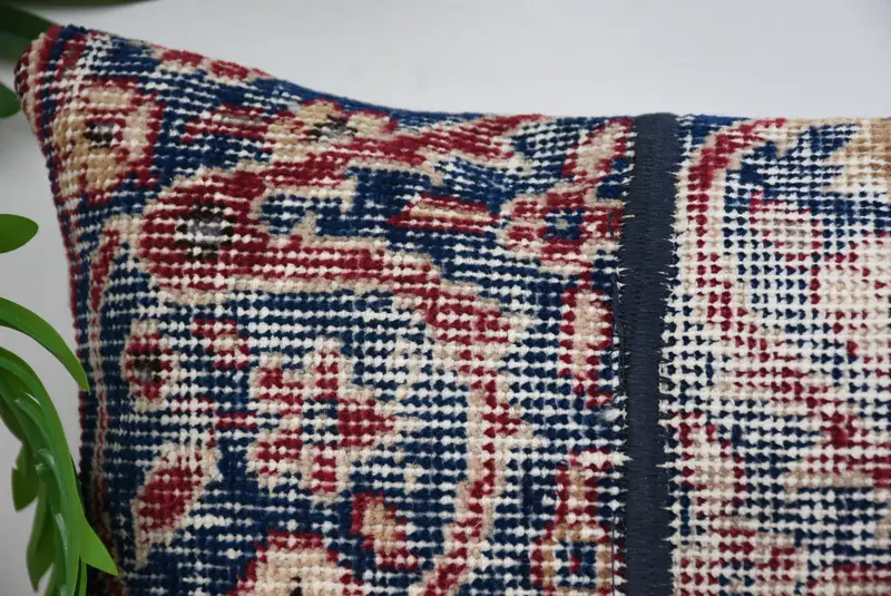 Muted Pillow Sham, Cushion Case, Southwestern Cushion Case, 12x24 Blue Pillow Case, Turkish Pillow, Kilim Cushion Sham, Ethnical Kilim Rug Pillow - 2