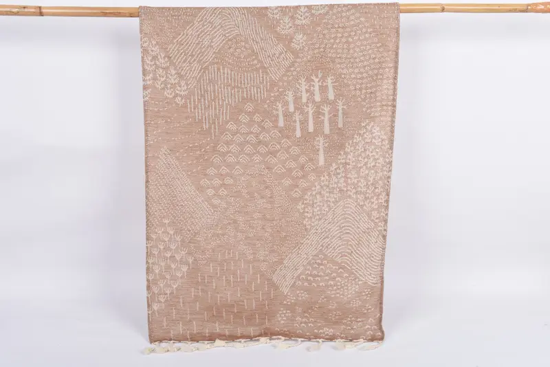 Holiday Towel Organic Cotton Brown Mountain Design, 36x18 Inches