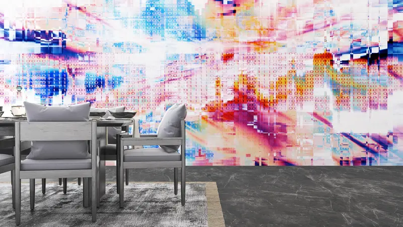 Paper Wall Art ,Wall Paper Peel and Stick,Bright Wall Paper,Office Wall Paper,Colorful Abstract Mural,Contemporary Wall Print, - 10