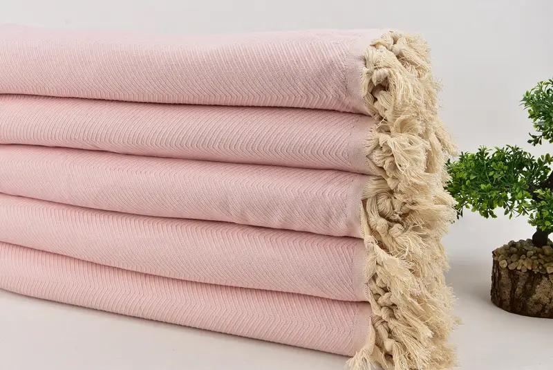 Bridal Shower Favors, Woven Throw Blanket, Beach Wedding Favor, 84x68 Cotton Zig zag Towel, Gift For Wedding Day, Tablecloth, Throw Blanket Couch - 3