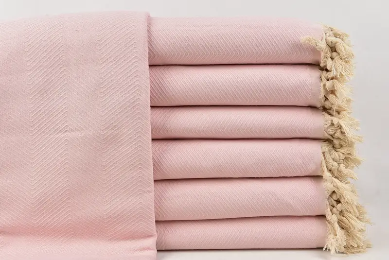 Bridal Shower Favors, Woven Throw Blanket, Beach Wedding Favor, 84x68 Cotton Zig zag Towel, Gift For Wedding Day, Tablecloth, Throw Blanket Couch - 1