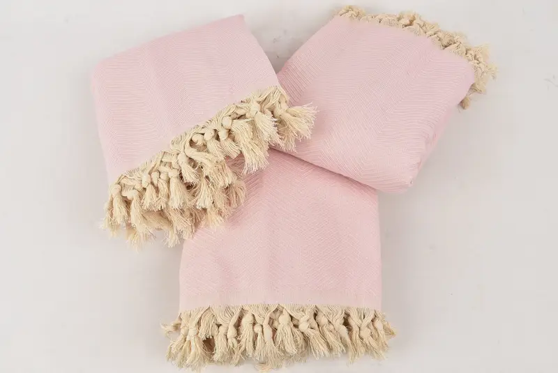 Bridal Shower Favors, Woven Throw Blanket, Beach Wedding Favor, 84x68 Cotton Zig zag Towel, Gift For Wedding Day, Tablecloth, Throw Blanket Couch - 6