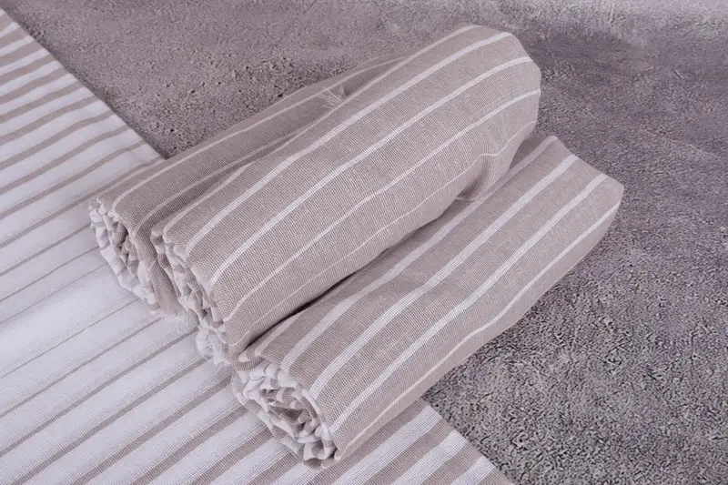 Cute Beach Towel, Quick-dry peshtemal, Personalized Turkish Towel, Beach Towel Bulk, Guest Towel, Thin towel, Spa Gift, 70x40 Cotton Striped Towel - 7