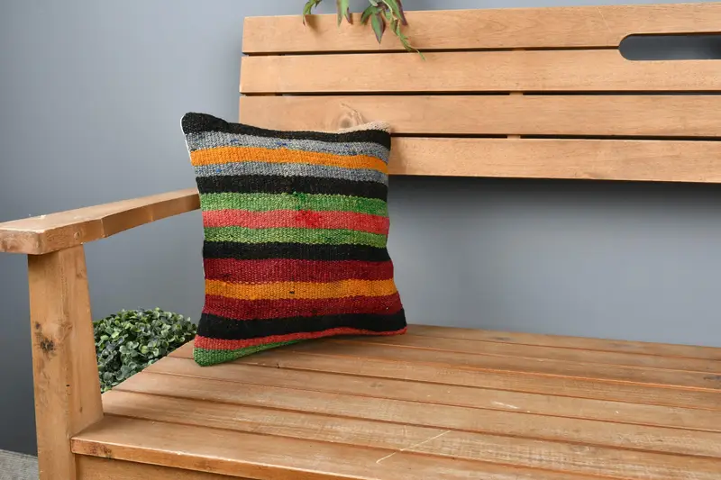 Dekorative Kissenbedeckung, 12x12 Rote Kissenbezüge, Kissen, Boho -Kissenschein -Abdeckung, Yogah -Kissenabdeckung, türkisches Kilim -Kissen, Vintage -Kissen - 1