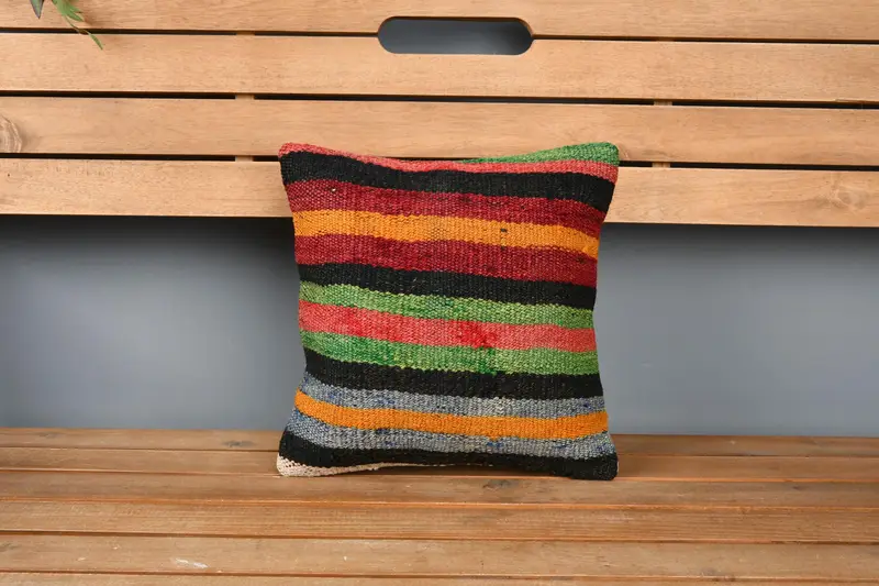 Dekorative Kissenbedeckung, 12x12 Rote Kissenbezüge, Kissen, Boho -Kissenschein -Abdeckung, Yogah -Kissenabdeckung, türkisches Kilim -Kissen, Vintage -Kissen - 6