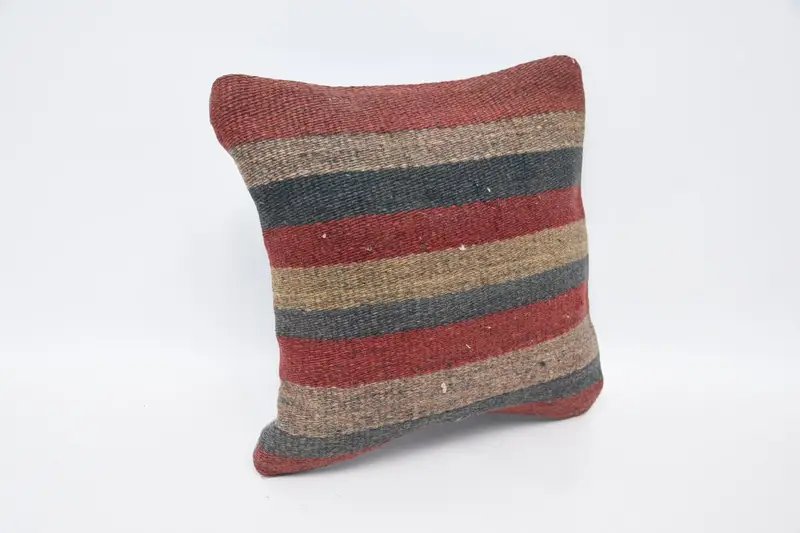 12x12 Blue Pillow, Cushion Case, Vintage Kilim Pillow, Muted Cushion, Antique Pillows, Boho Pillow, One Of A Kind Cushion, Decorative Pillow - 3