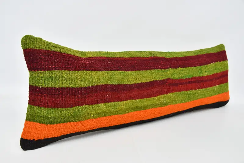 12x36 Green Cushion Case, Pillow Sham, Boho Pillow Sham Cover, Pillow for Couch, Ethnical Kilim Rug Pillow, Pattern Throw Pillow - 3