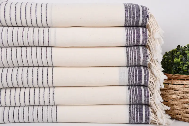 Handmade Turkish Towel, Bachelorette Party Decorations, Gym Towel, Bridesmaid Gifts, Bathroom Towel, Sand-free towel, 68x36 Cotton Striped Towel - 2