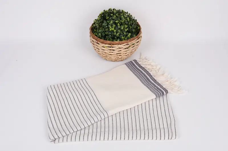 Handmade Turkish Towel, Bachelorette Party Decorations, Gym Towel, Bridesmaid Gifts, Bathroom Towel, Sand-free towel, 68x36 Cotton Striped Towel - 4