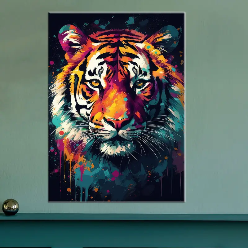 Colorful Canvas Art, Tiger Wall Decor, Abstract Tiger Art, Modern Canvas Decor, Trendy Art Decor, Tiger Lover Gift, Modern Canvas Art - 2