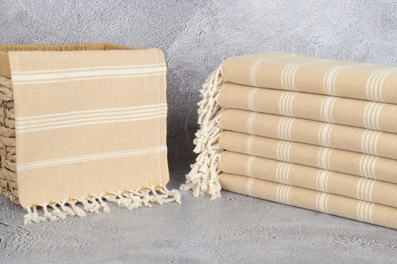 Turkish Tea Towel, Personalized Hand Towel, Guest Towel, 38x24 Cotton Striped Towel, Turkish Towel, Bathroom Towels, Gym Towel, Embroidery Towel - 5