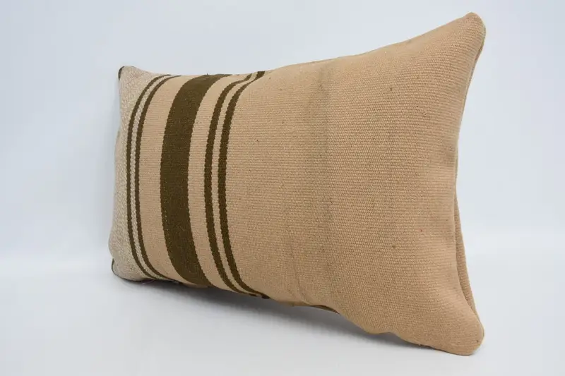 Vintage Kilim Pillow, Tapestry Pillow Case, Kilim Pillow, Cushion Case, 16x24 Orange Cushion Case, Boho Pillow, Ethnic Cushion Case - 4