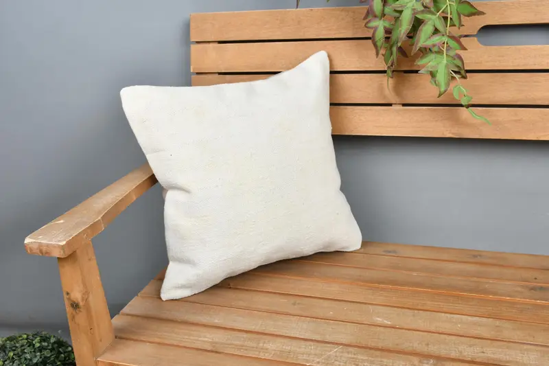 Pillow Cover, Aztec Pillow Sham, Pillow for Couch, Turkish Kilim Pillow, Vintage Kilim Pillow, 16x16 White Cushion Cover, Farmhouse Pillow Cover - 1