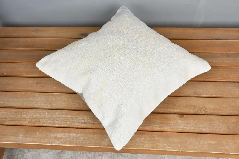 Pillow Cover, Aztec Pillow Sham, Pillow for Couch, Turkish Kilim Pillow, Vintage Kilim Pillow, 16x16 White Cushion Cover, Farmhouse Pillow Cover - 2