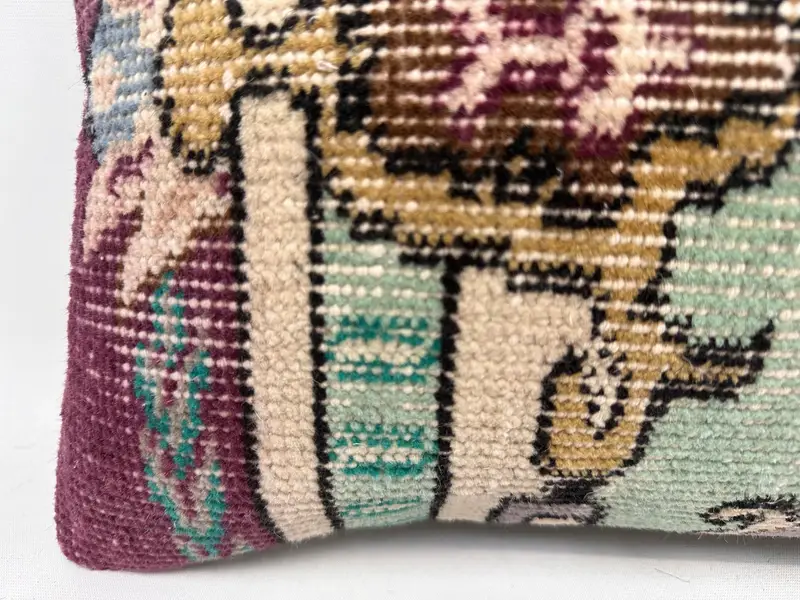 Pillow Case, Turkish Rugs Pillow Cover, 12x20 Beige Pillow Cover, Handmade Kilim Cushion, Home Decor Pillow, Vintage Kilim Throw Pillow - 2
