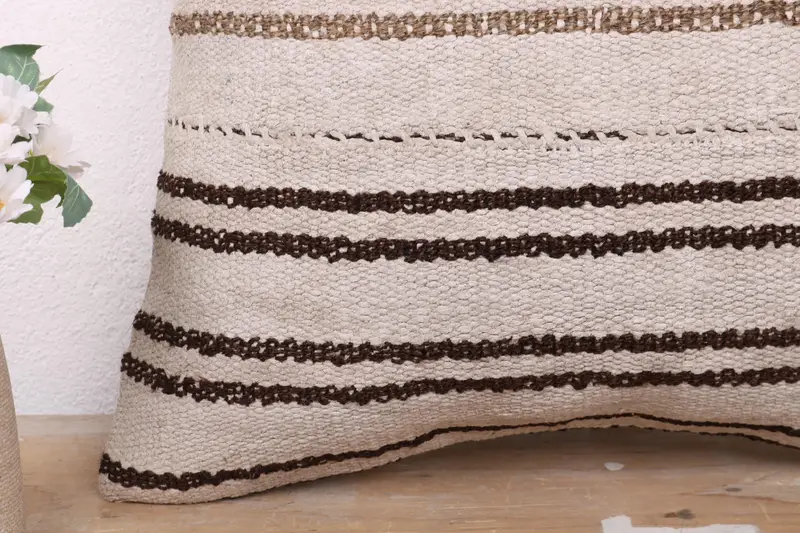 Sofa Pillow Sham, Shabby Chic Pillow Case, Pillow for Couch, Cushion Case, 18x18 White Pillow Sham, Handmade Kilim Cushion, Home Decor Pillow - 3