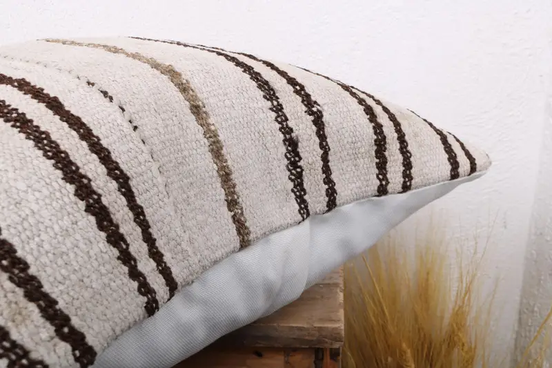Sofa Pillow Sham, Shabby Chic Pillow Case, Pillow for Couch, Cushion Case, 18x18 White Pillow Sham, Handmade Kilim Cushion, Home Decor Pillow - 6