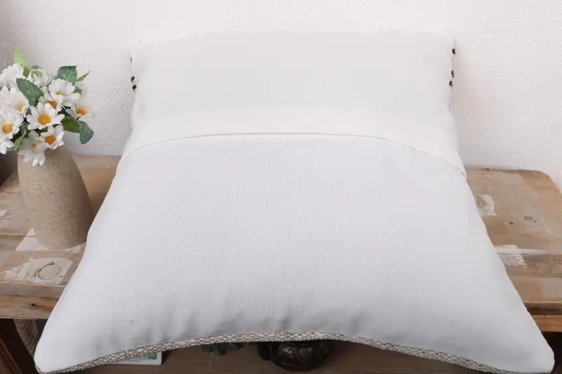 Sofa Pillow Sham, Shabby Chic Pillow Case, Pillow for Couch, Cushion Case, 18x18 White Pillow Sham, Handmade Kilim Cushion, Home Decor Pillow - 7