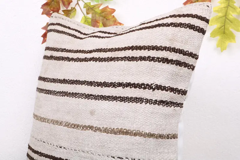 Sofa Pillow Sham, Shabby Chic Pillow Case, Pillow for Couch, Cushion Case, 18x18 White Pillow Sham, Handmade Kilim Cushion, Home Decor Pillow - 5