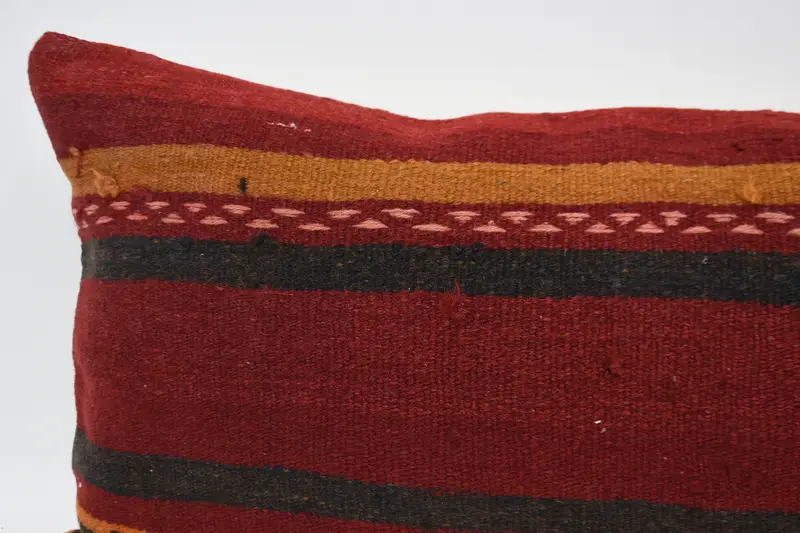 Garden Pillow, Turkish Kilim Pillow, Boho Pillow Sham Cover, Accent Throw Pillow Sham, 16x48 Red Cushion Case, Vintage Kilim Pillow, Cushion - 2
