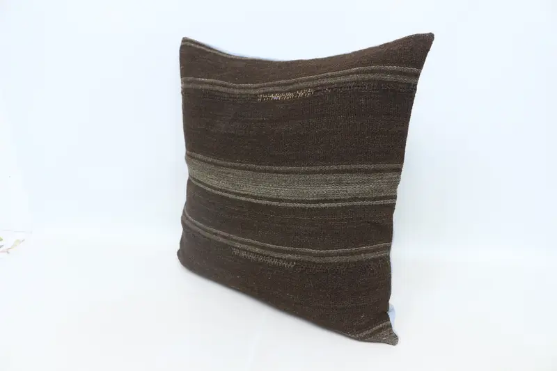 Pillow, Interior Designer Pillow, Wholesale Pillow Sham, Kilim Cushion Sham, Custom Pillow Sham, Boho Pillow Sham Cover, 28x28 Brown Pillow Sham - 4