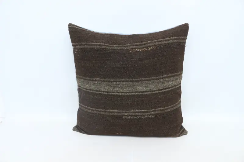 Pillow, Interior Designer Pillow, Wholesale Pillow Sham, Kilim Cushion Sham, Custom Pillow Sham, Boho Pillow Sham Cover, 28x28 Brown Pillow Sham - 1