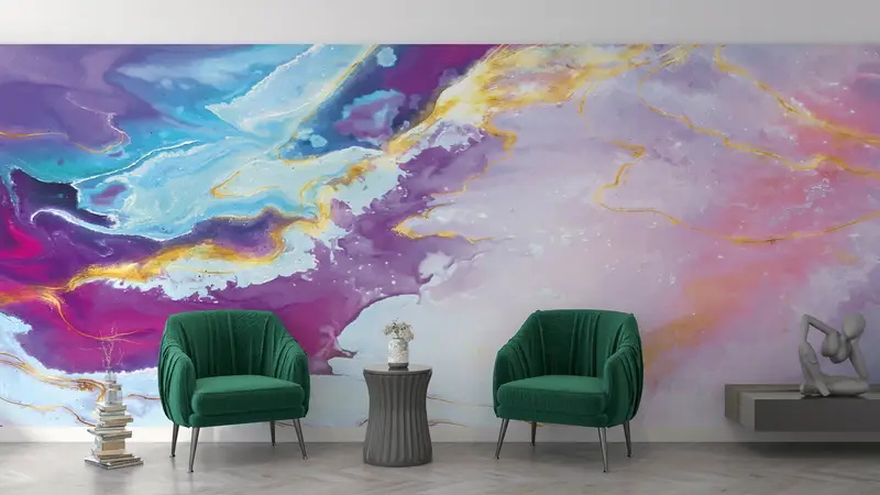 Marble Wall Decor, Purple Marble Mural, Colorful Marble Wallpaper, Wallpaper Panels, Wall Paper, 3D Wallpaper, Peel and Stick Wallpaper, - 5
