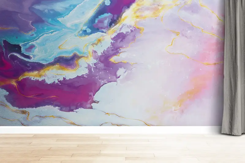 Marble Wall Decor, Purple Marble Mural, Colorful Marble Wallpaper, Wallpaper Panels, Wall Paper, 3D Wallpaper, Peel and Stick Wallpaper, - 2