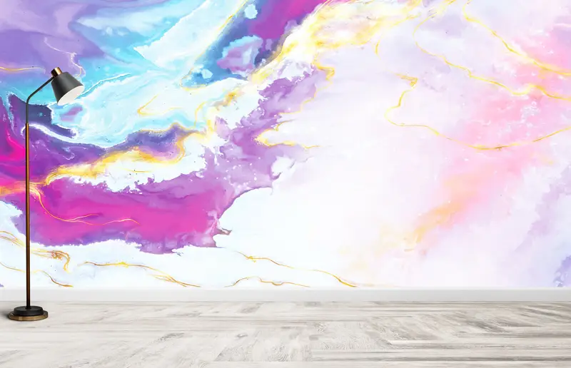 Marble Wall Decor, Purple Marble Mural, Colorful Marble Wallpaper, Wallpaper Panels, Wall Paper, 3D Wallpaper, Peel and Stick Wallpaper, - 4