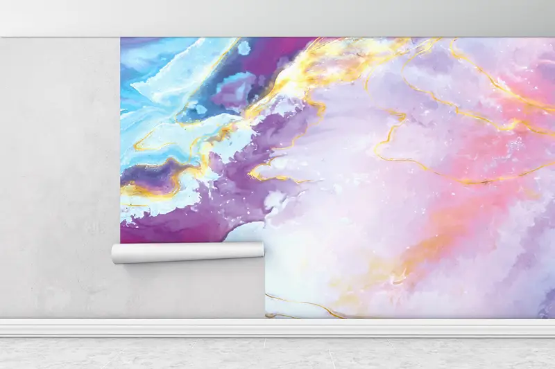 Marble Wall Decor, Purple Marble Mural, Colorful Marble Wallpaper, Wallpaper Panels, Wall Paper, 3D Wallpaper, Peel and Stick Wallpaper, - 6