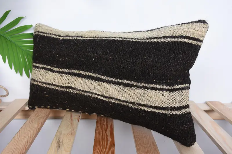 Boho Pillow Sham Cover, 10x20 Brown Cushion Case, Cushion, Custom Pillow Cover, Kilim Pillow Cover, Vintage Kilim Pillow, Outdoor Throw Pillow Cover - 5