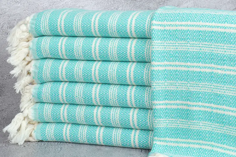 Saç Havlusu Monogramlı Çay Havlusu Benetton Yeşil Düz 18x32 İnç