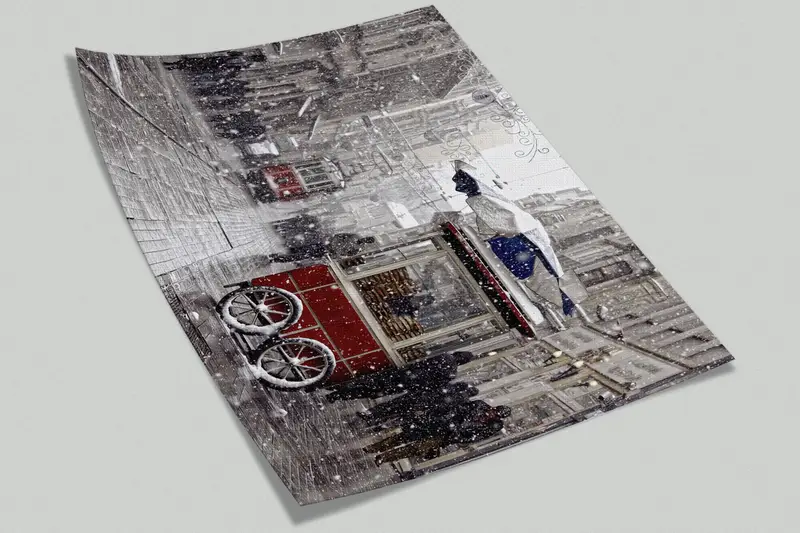 Tapepapierschale und Stock, helles Handtepapier, benutzerdefinierte Handpapier, Putenlandschaftsmalmalerei, Wandplakat sehen, alte Straßenbahn Wandmalerei, - 10