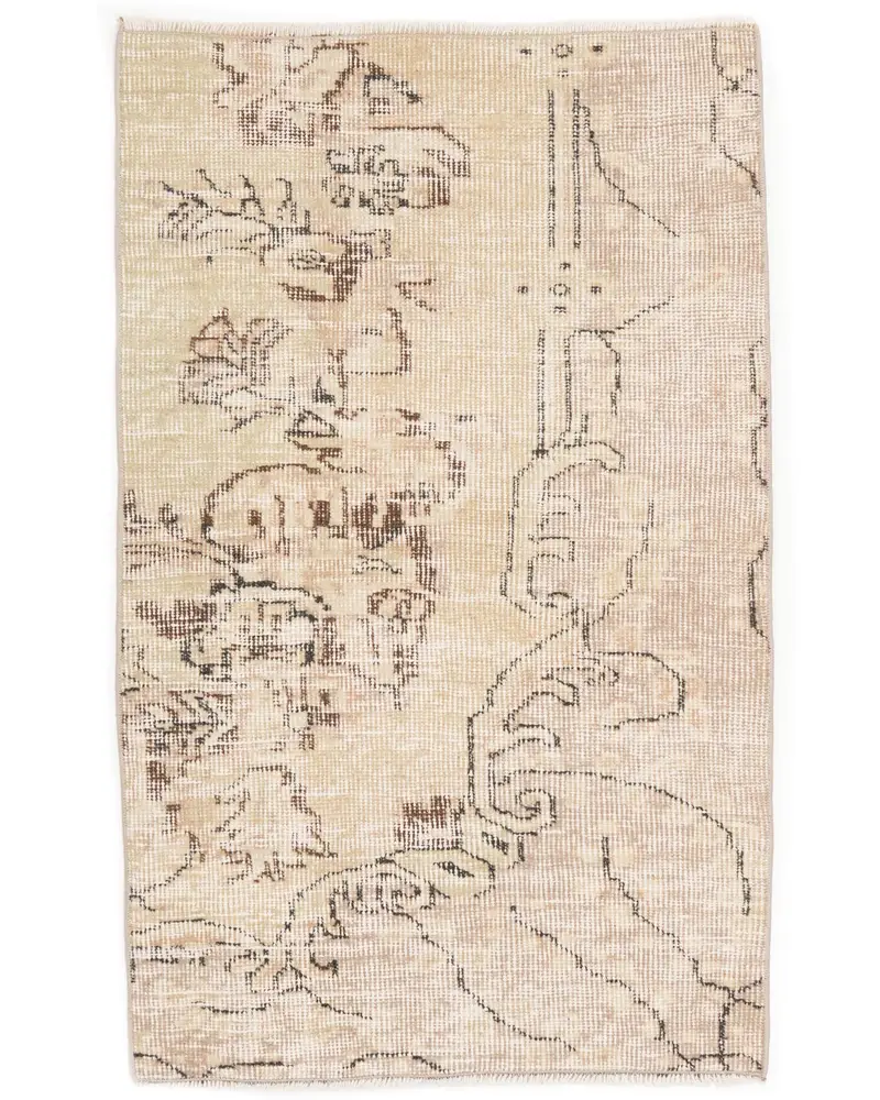 Eleganter Teppich in Beige und Braun, 2,2 x 3,4 Fuß, schickes Karodesign