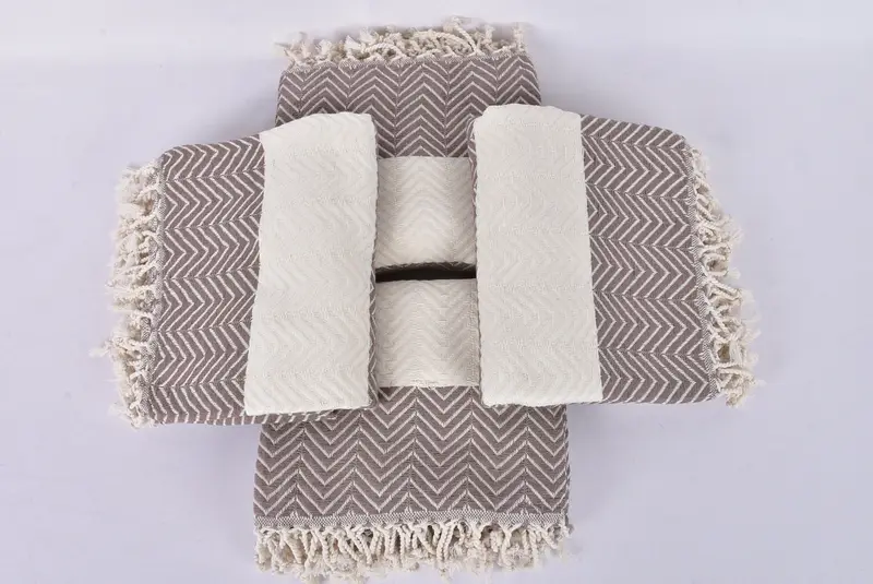Regalo de despedida de soltera, toalla de zig zag de algodón 70x40, regalo del día de la boda para novia, toalla de regalos de boda, toallas de monograma, regalo hecho a mano, toalla de gimnasia - 6