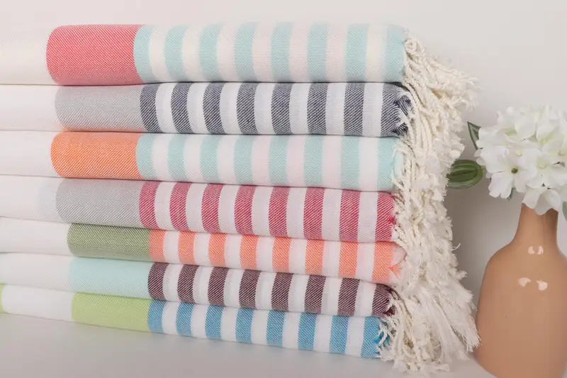 Embroidery Towels, 70x40 Cotton Striped Towel, Yoga Towel, Absorbent towel, Summer Towel, Custom Bath Towel, Gift For Her, Sand-resistant towel - 2