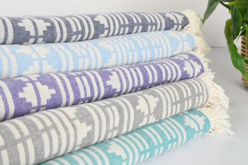 Bath towel, Bachelor Gift, 70x40 Cotton Kilim Design Towel, Custom Wedding Gifts, Monogram Beach Towel, Traditional Turkish peshtemal for hammam - 3