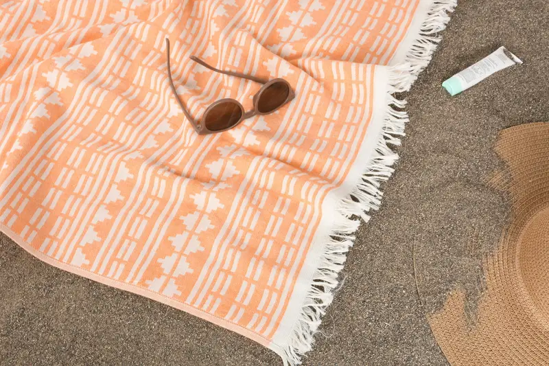 Bath towel, Bachelor Gift, 70x40 Cotton Kilim Design Towel, Custom Wedding Gifts, Monogram Beach Towel, Traditional Turkish peshtemal for hammam - 7