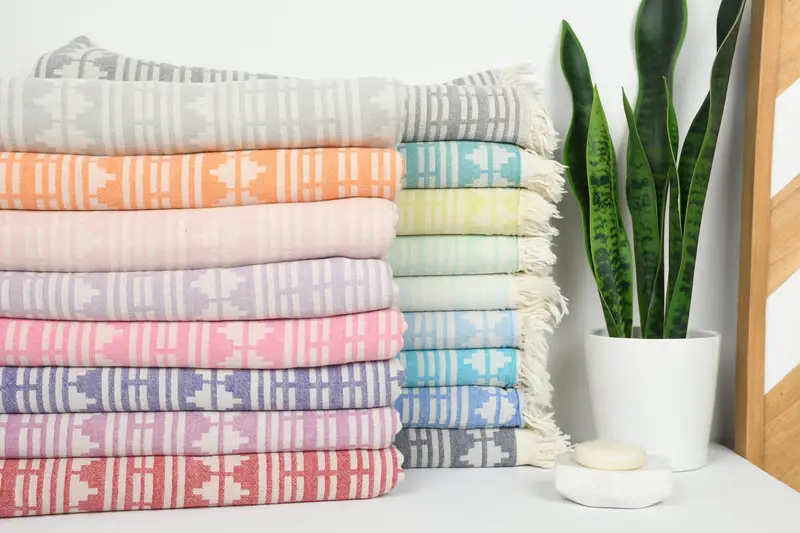 Bath towel, Bachelor Gift, 70x40 Cotton Kilim Design Towel, Custom Wedding Gifts, Monogram Beach Towel, Traditional Turkish peshtemal for hammam - 2