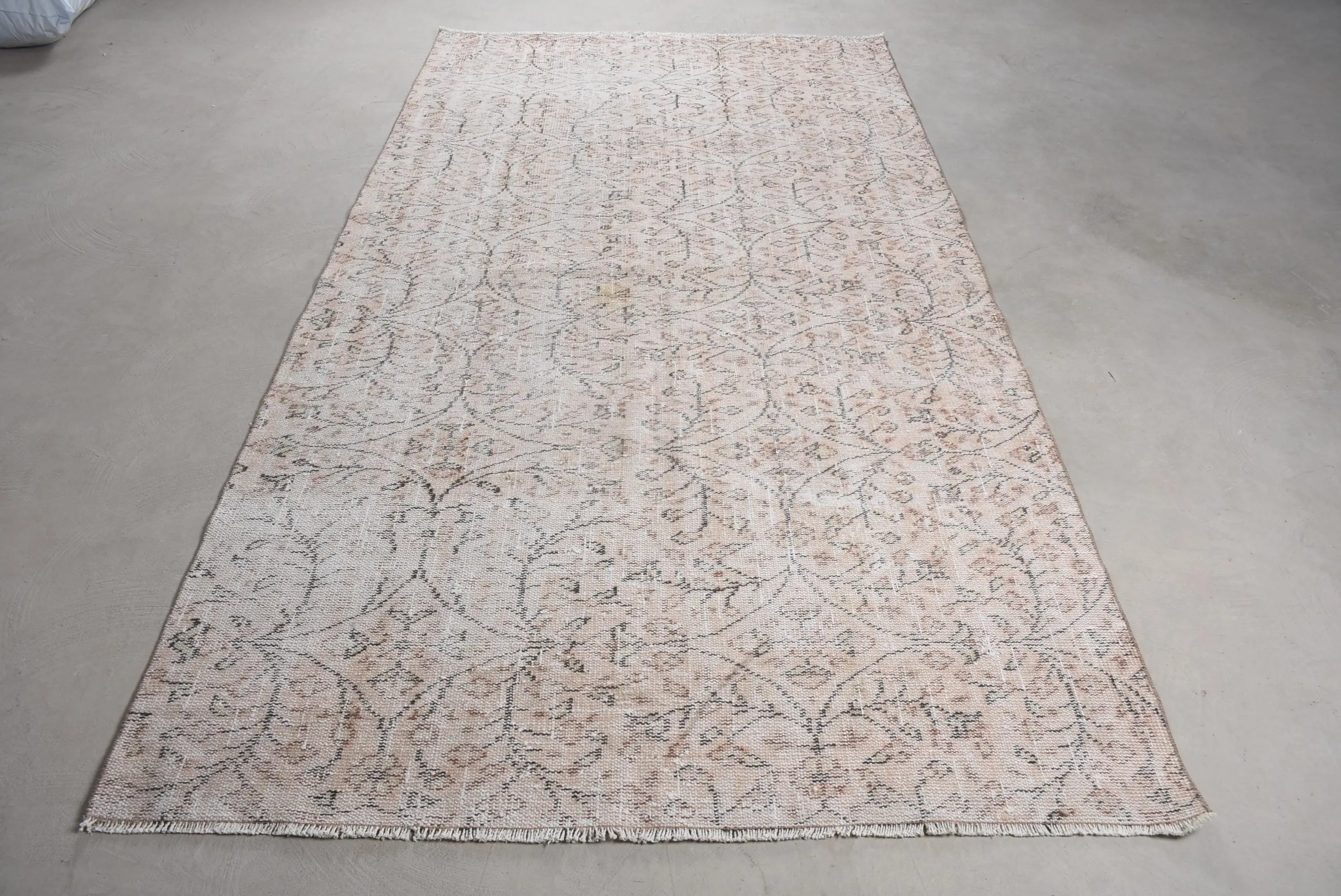 Vintage Türk Halısı, 4.9x9.4 ft Halı, Beyaz Büyük Patchwork Halı - 1