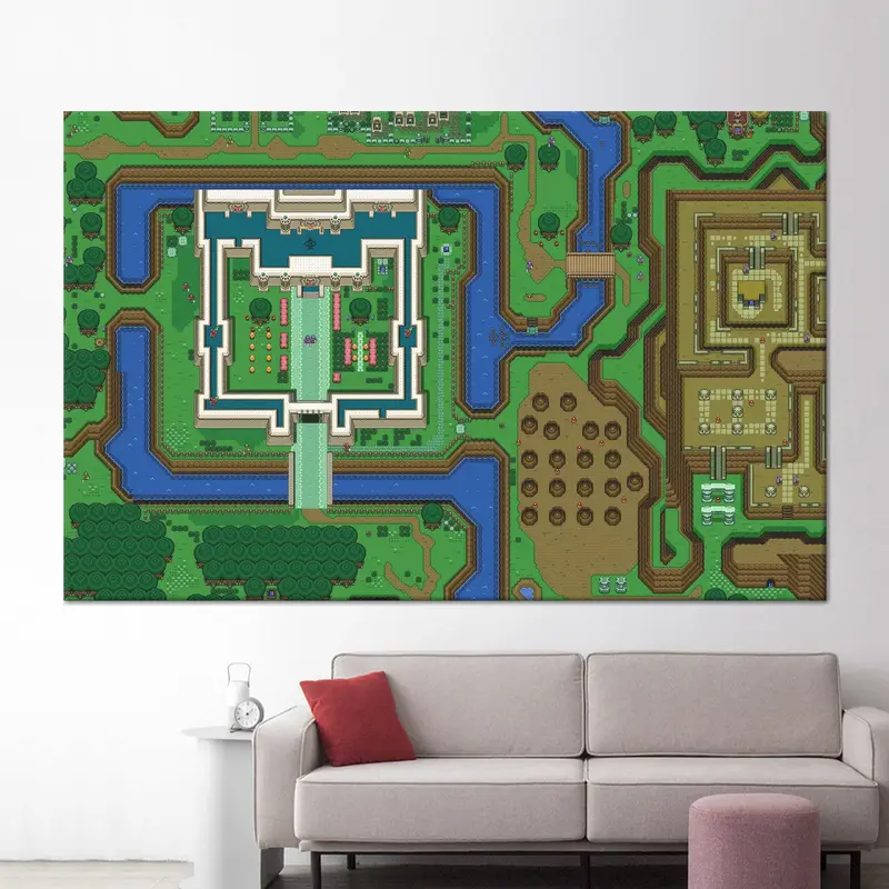 Elegante Zelda-Kartenleinwand: Spielzimmerdekoration und Gamer-Geschenk