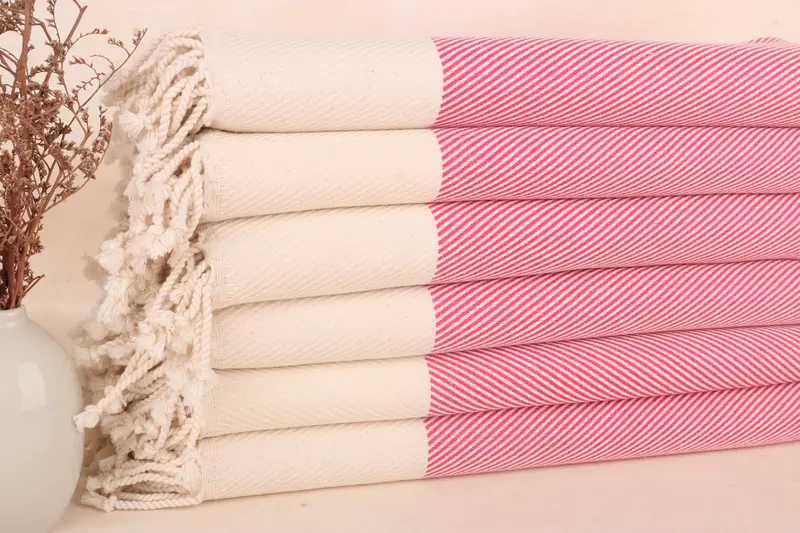 Personalized Embroidered Fuchsia Beach Towel, Striped, 40x71 Inches