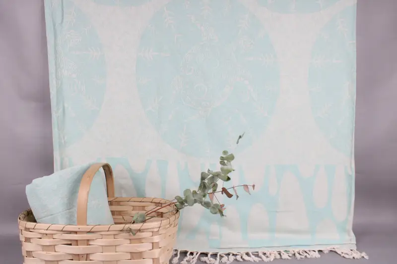 Turkish Bedspread Beige Animal Print, 79x99 Inches