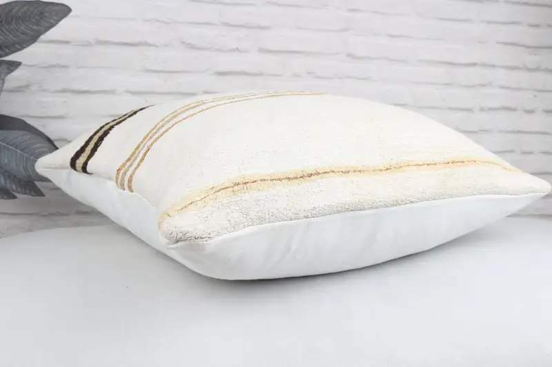 Aztec Pillow Sham, Throw Kilim Pillow, 24x24 White Pillow, Cushion Case, Vintage Pillow, Home Decor Pillow, Shabby Chic Pillow Sham - 7