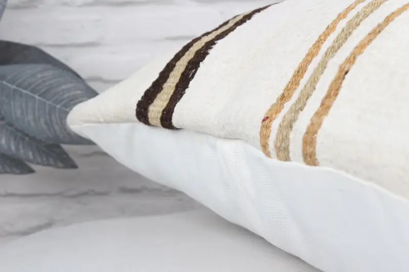Aztec Pillow Sham, Throw Kilim Pillow, 24x24 White Pillow, Cushion Case, Vintage Pillow, Home Decor Pillow, Shabby Chic Pillow Sham - 8