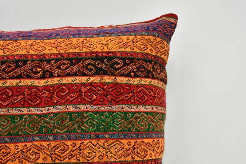 Throw Kilim Pillow, Cushion Cover, Toss Cushion, Antique Pillows, 20x20 Rainbow Pillow Case, Turkish Corner Pillow, Pillow for Sofa - 2