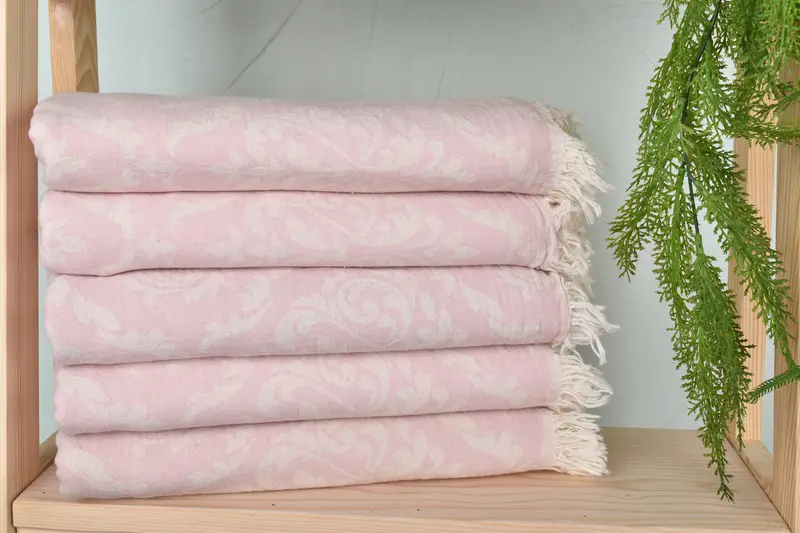 Fringed Turkish peshtemal beach towel USA, Custom Wedding Gift, Turkish Towel USA, Summer Gift, Valentines Day Gift Idea, 68x36 Cotton Baroque Towel - 3