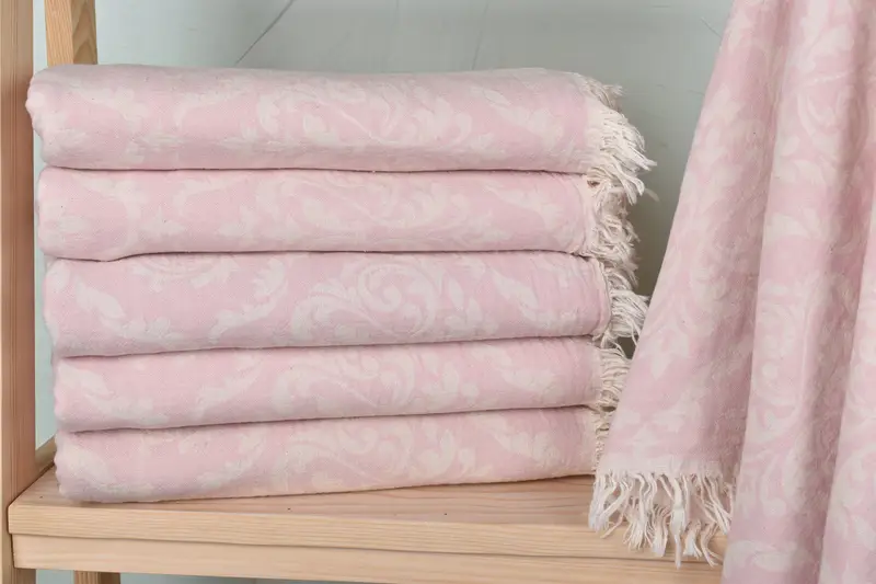 Fringed Turkish peshtemal beach towel USA, Custom Wedding Gift, Turkish Towel USA, Summer Gift, Valentines Day Gift Idea, 68x36 Cotton Baroque Towel - 2