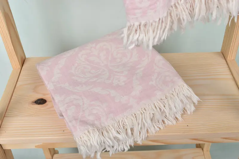 Fringed Turkish peshtemal beach towel USA, Custom Wedding Gift, Turkish Towel USA, Summer Gift, Valentines Day Gift Idea, 68x36 Cotton Baroque Towel - 6