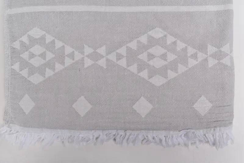 Monogram Beach Blanket, Turkish Blanket, Turkish Bedspread, Throw Blanket, Woven Throw Blanket, 70x60 Cotton Geometric Towel, Embroidery Bedspread - 5